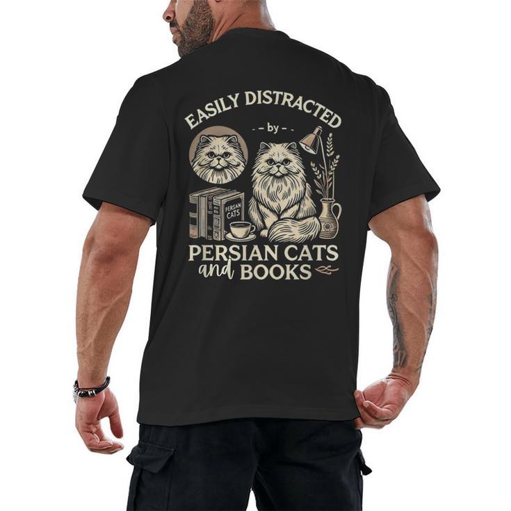 Persian Cat Persian Cats Persian Cats And Books For Men Women Kids Men's Back Print T-Shirt