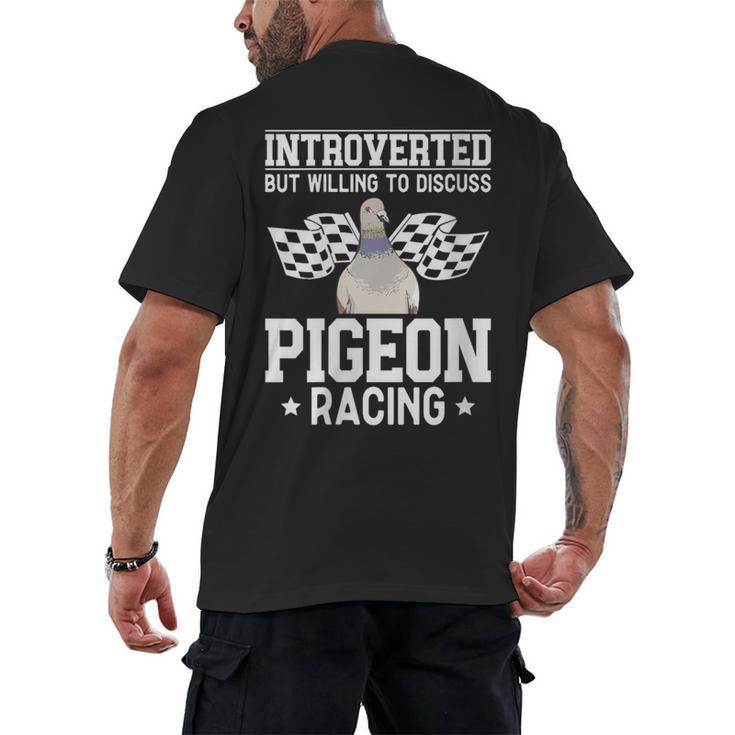 Pigeon Racing Introvert Pigeon Breeder Homing Pigeon Men's Back Print T-Shirt