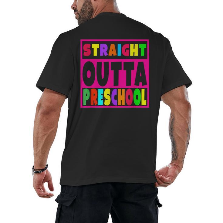 Pink STRAIGHT OUTTA Preschool PRE-K Graduation Men's Back Print T-Shirt