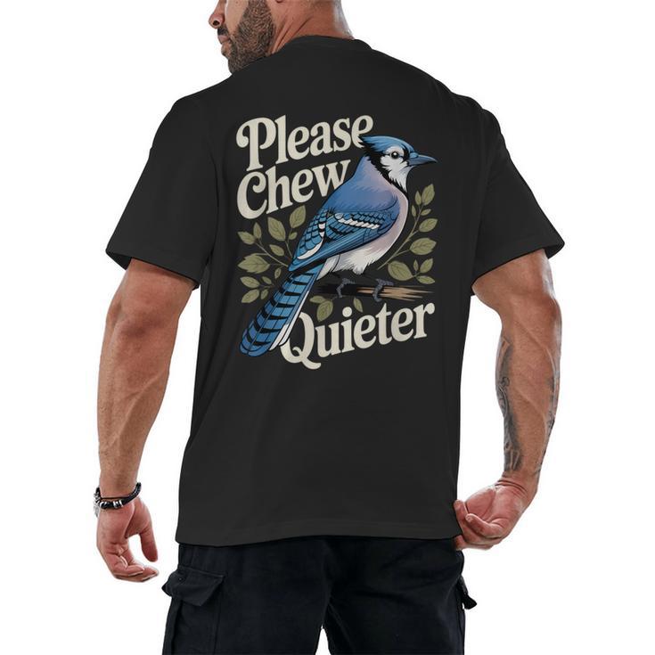 Please Chew Quieter Introvert Christmas Bird Watcher Men's Back Print T-Shirt