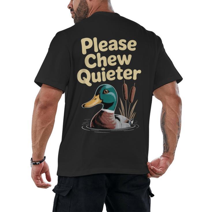 Please Chew Quieter Introvert Duck Lover Men's Back Print T-Shirt