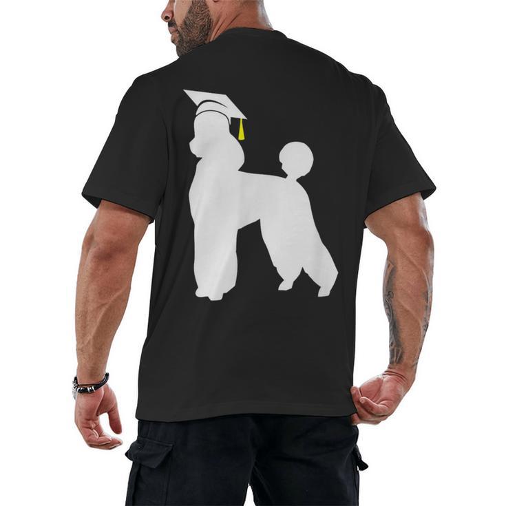 Poodle Graduation Dog Graduate Men's Back Print T-Shirt