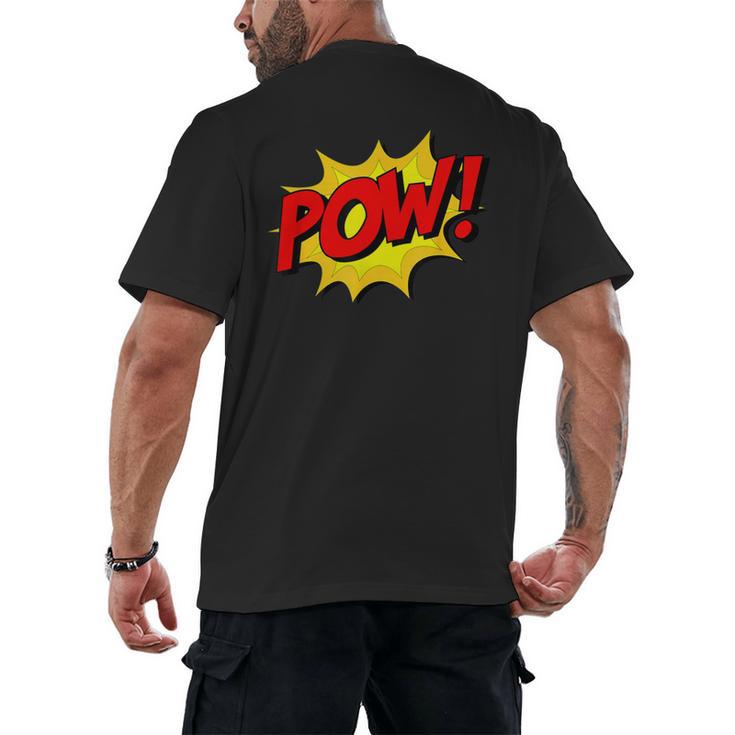 POW -Adults Kids Comic Book Cartoon Pop Art Novelty Sarcastic Men's Back Print T-Shirt