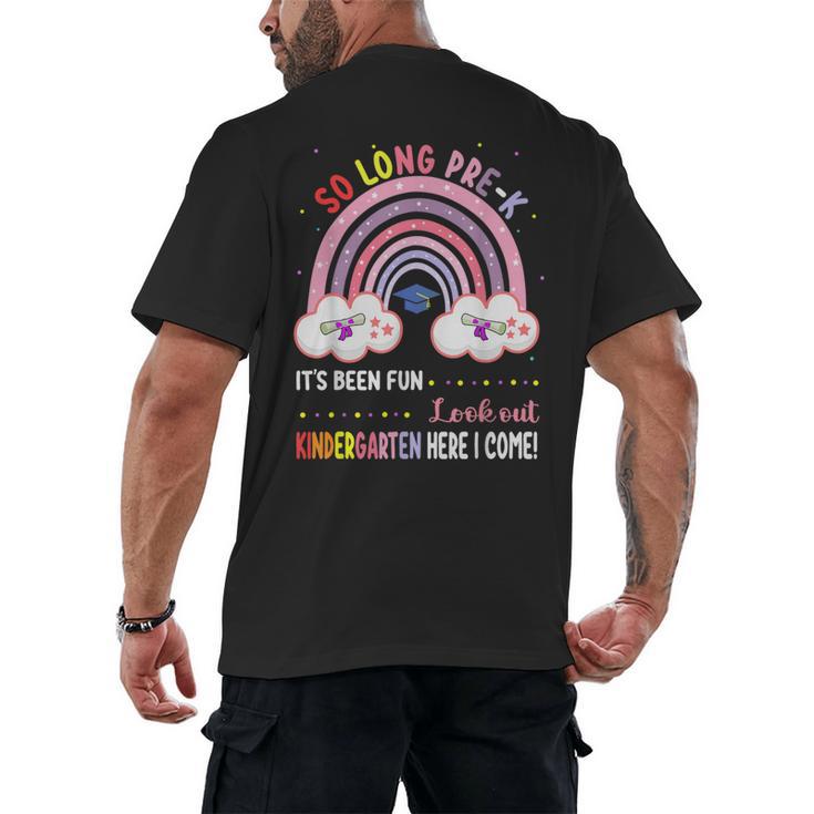 Pre k Graduation Class 2025 Graduate Pre-k Rainbow Girls Men's Back Print T-Shirt