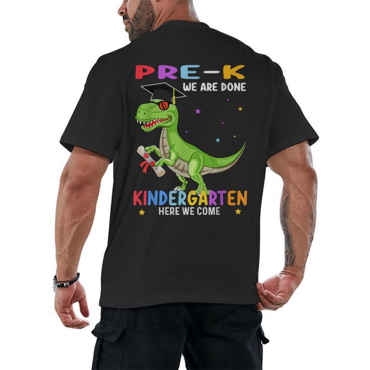 Pre k Graduation We Are Done Class 2023 Pre-k Dinosaur Boys Men's Back Print T-Shirt