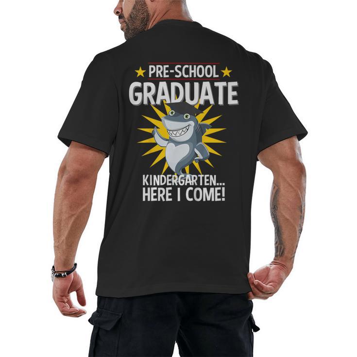 Pre K Graduation Shirts Shark Grad Toddler Men's Back Print T-Shirt