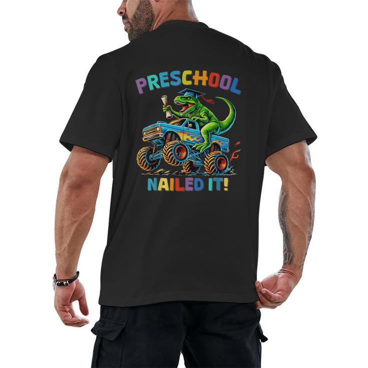 Preschool Graduation Monster Truck Dinosaur Boys Dino Tee Men's Back Print T-Shirt