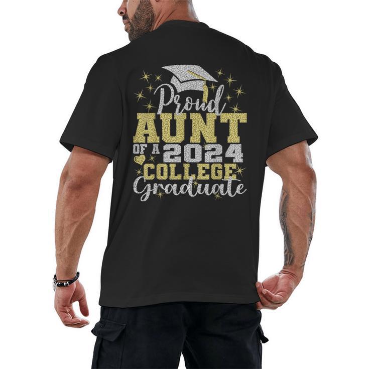 Proud Aunt Of 2024 College Graduate Family 24 Graduation Men's Back Print T-Shirt