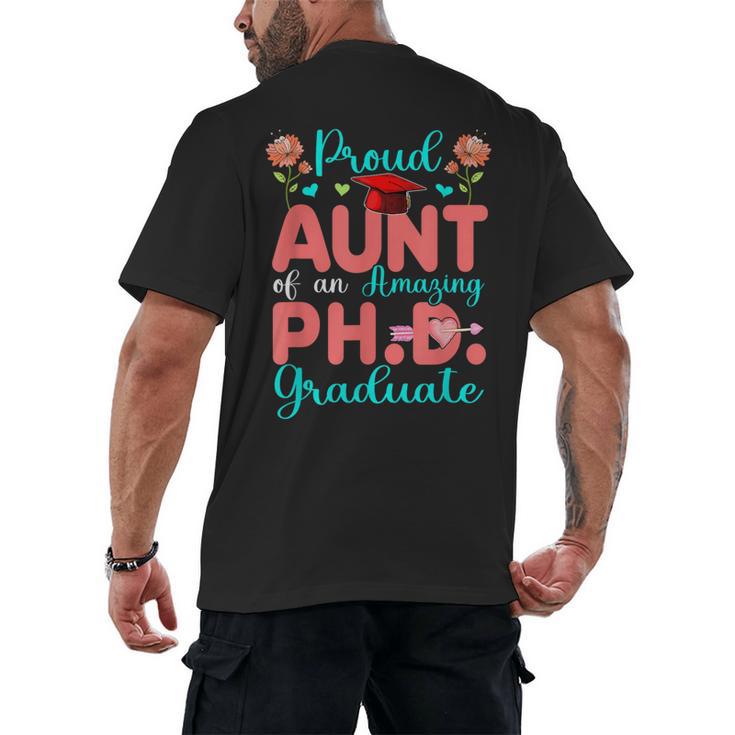 Proud Aunt Of An Amazing PhD Graduate Family Graduation Men's Back Print T-Shirt
