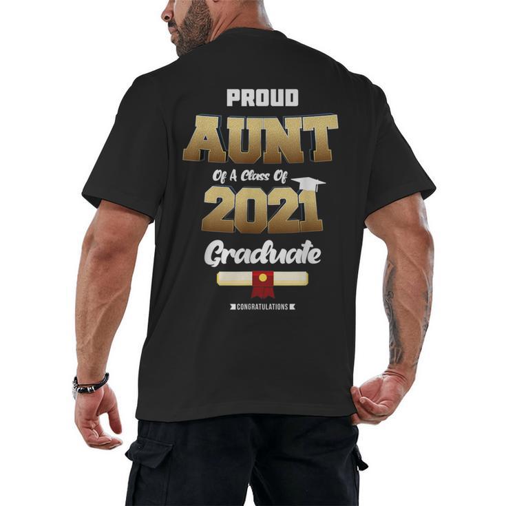 Proud Aunt Of Class Of 2021 T Shirt Class 2021 Graduation Men's Back Print T-Shirt