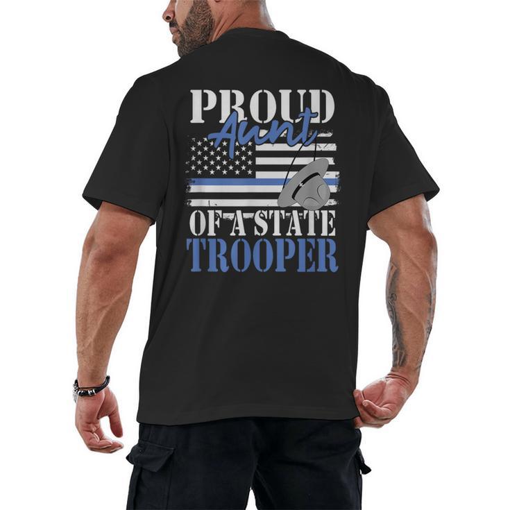 Proud Aunt Of a State Trooper Police Officer Graduation Men's Back Print T-Shirt