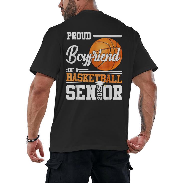 Proud Boyfriend Of A 2025 Senior Graduation Basketball Men's Back Print T-Shirt