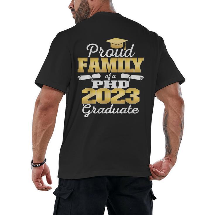 Proud Family Class Of 2023 PHD Graduate Doctorate Graduation Men's Back Print T-Shirt