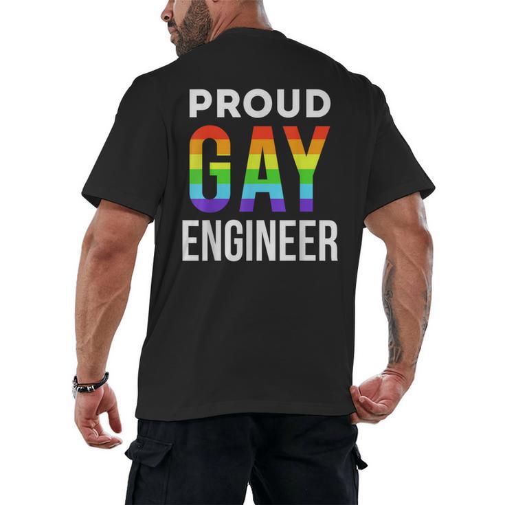 Proud Gay Engineer LGBTQ Rainbow Engineering Graduation Men's Back Print T-Shirt