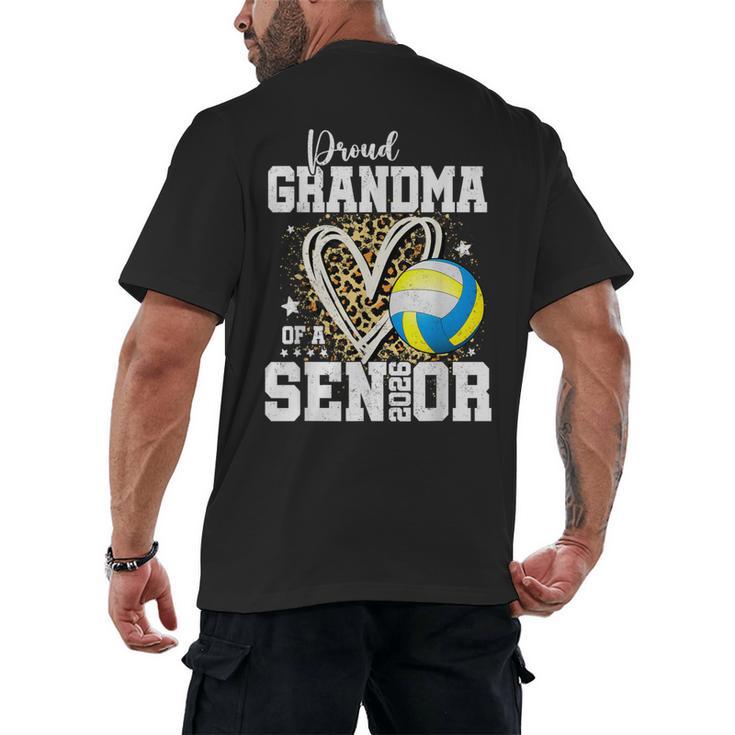 Proud Grandma Of A 2026 Senior Volleyball Graduation Leopard Men's Back Print T-Shirt