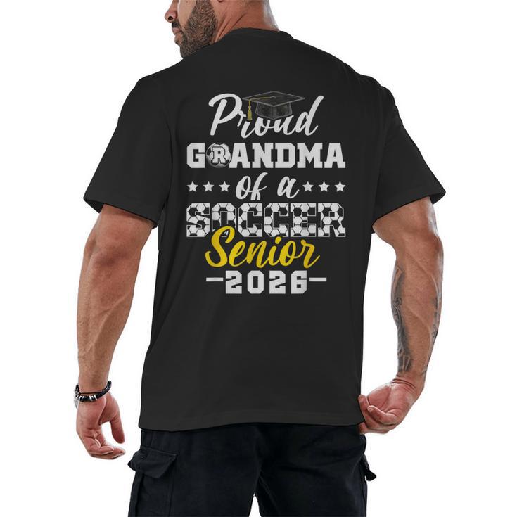 Proud Grandma Of a Soccer Senior 2026 Graduation Gifts Men's Back Print T-Shirt