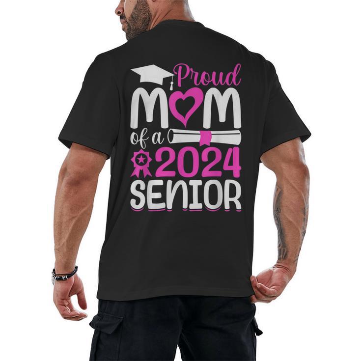 Proud Mom Of A 2024 Senior Graduation Men's Back Print T-Shirt