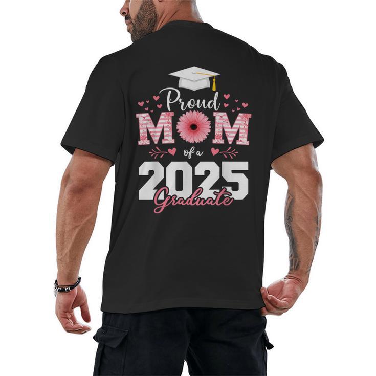 Proud Mom Of a 2025 Graduate Senior Mom Family Graduation Men's Back Print T-Shirt