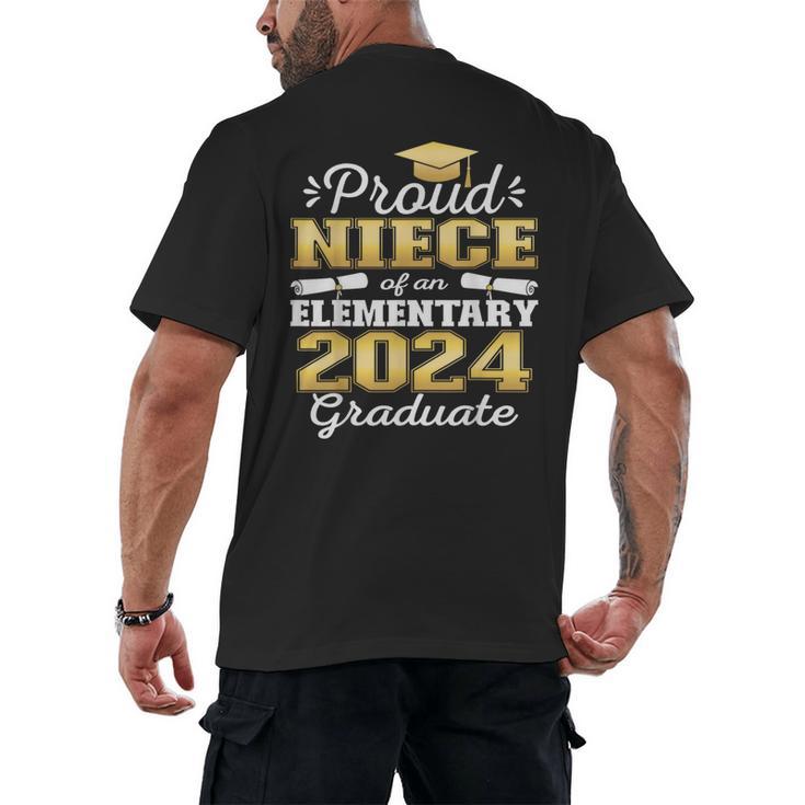 Proud Niece Of 5th Grade Graduate 2024 Elementary Graduation Men's Back Print T-Shirt