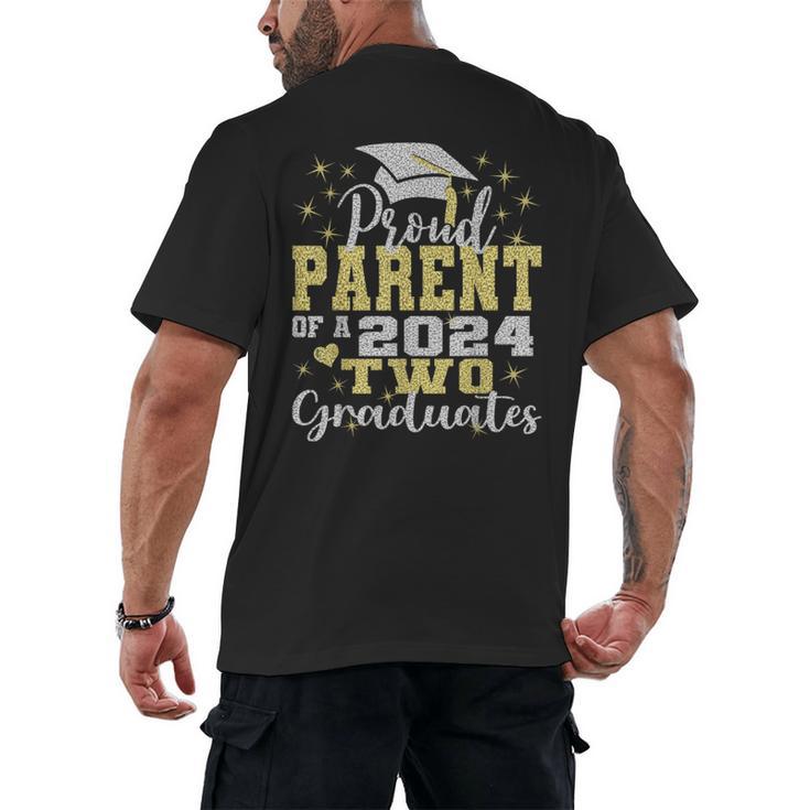 Proud Parent Of Two 2024 Graduate Class 2024 Graduation Men's Back Print T-Shirt