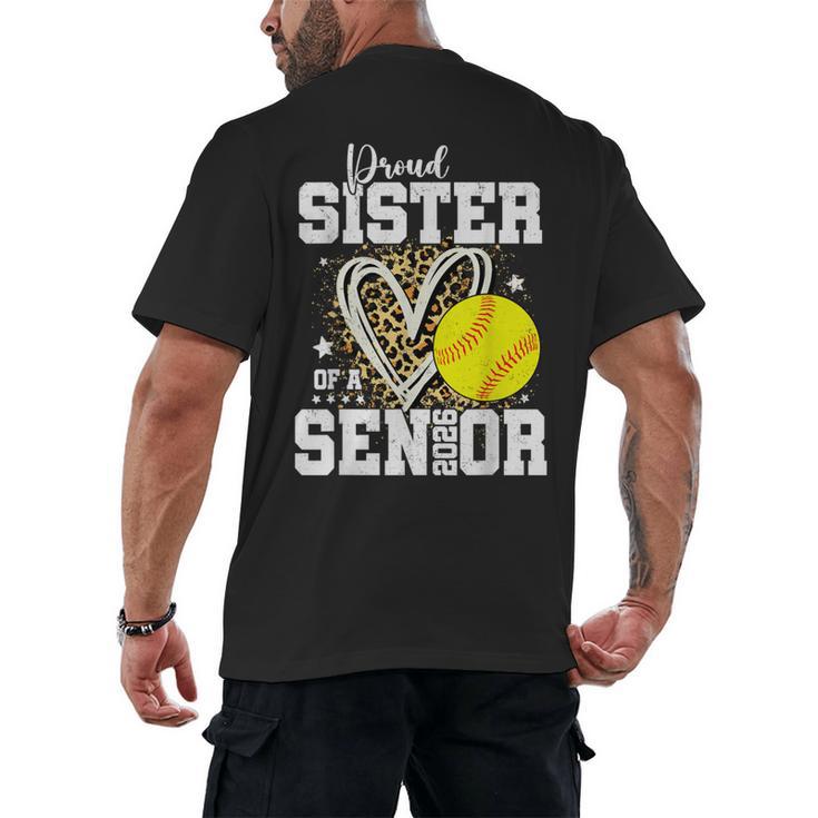 Proud Sister Of A 2026 Senior Softball Graduation Leopard Men's Back Print T-Shirt