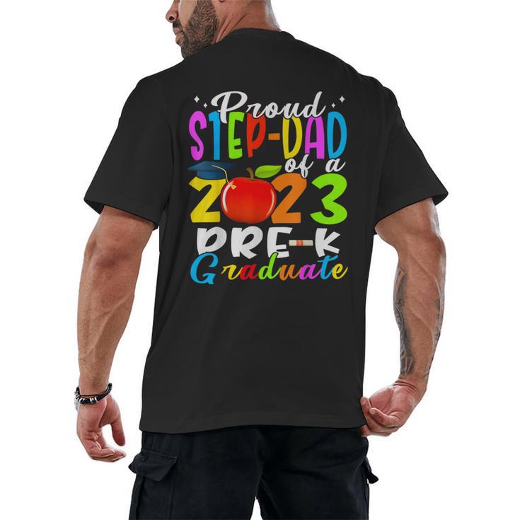 Proud Step-Dad Of 2023 Pre-K Graduate Fathers Day Graduation Men's Back Print T-Shirt