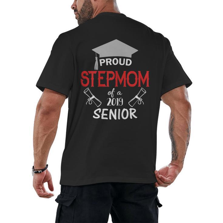 Proud Stepmom Of a 2019 Senior Graduation Family Men's Back Print T-Shirt