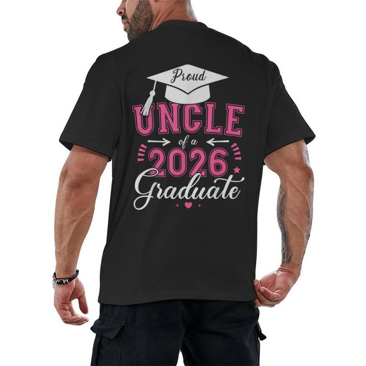 Proud Uncle Of a Class Of 2026 Graduate For Graduation Men's Back Print T-Shirt