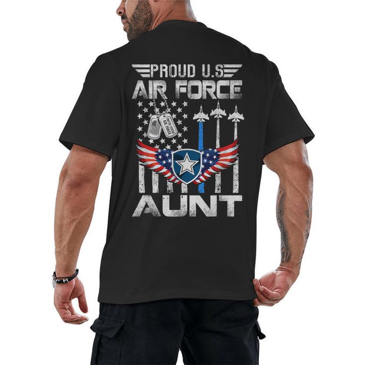 Proud US Air Force Aunt Flag Air Force Graduation Aunt Tee Men's Back Print T-Shirt