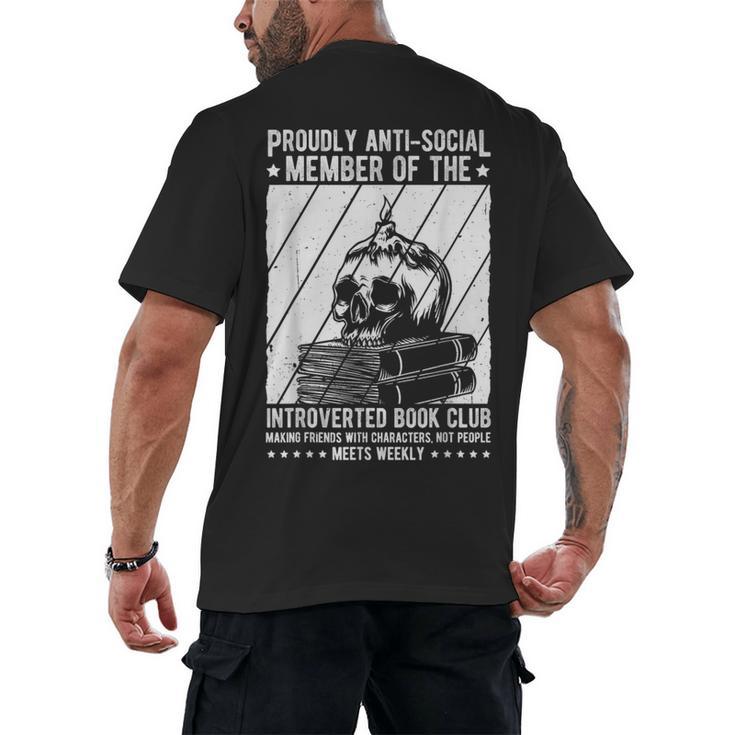 PROUDLY ANTI-SOCIAL MEMBER OF THE Introverted Book Club Men's Back Print T-Shirt