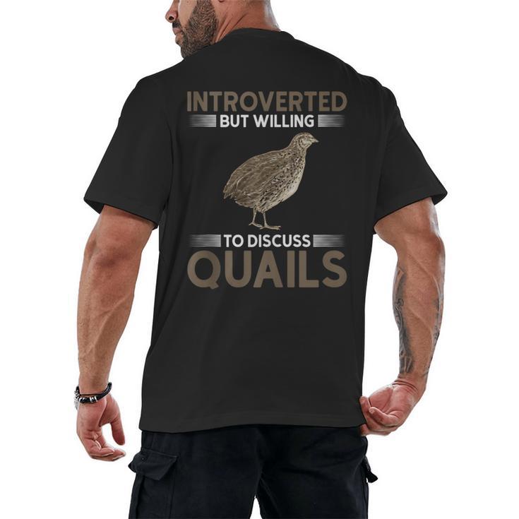 Quail Bird Lover Introvert Quail Men's Back Print T-Shirt