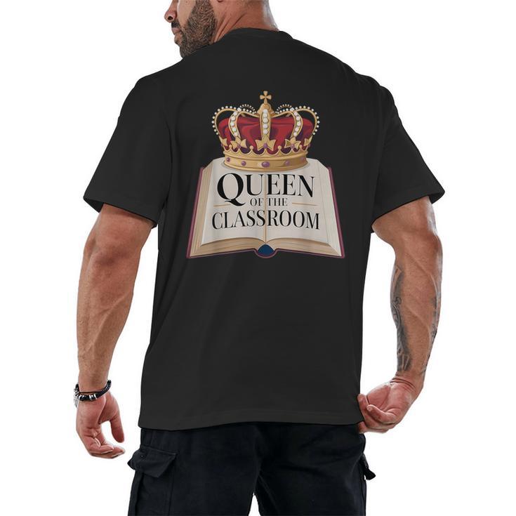 Queen Of The Classroom Appreciation Royal Crown Book Men's Back Print T-Shirt