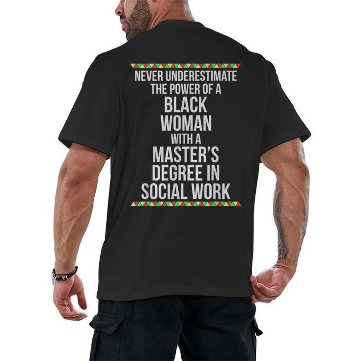 Queen MSW Social Work Masters Graduation Men's Back Print T-Shirt