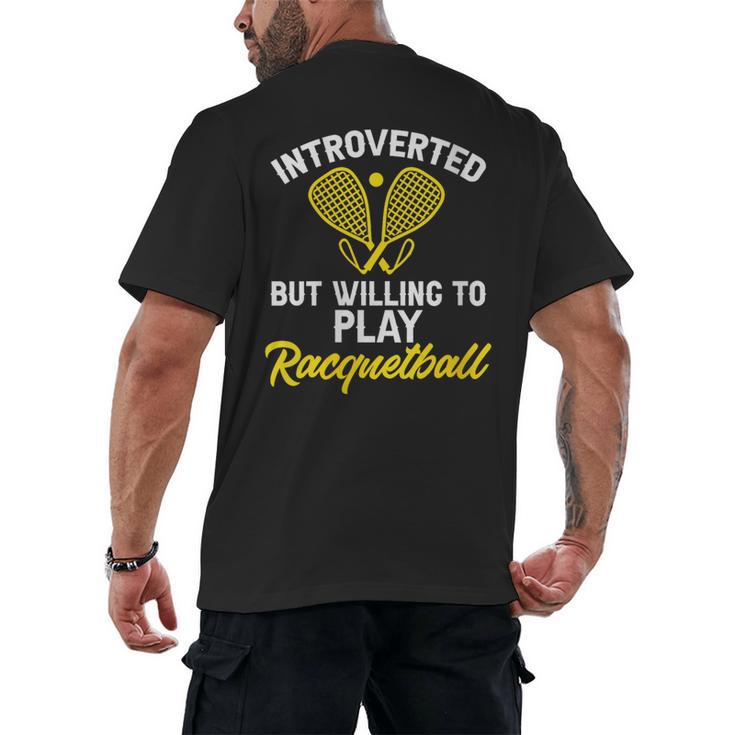 Racquetball Player Introvert Racquetball Men's Back Print T-Shirt