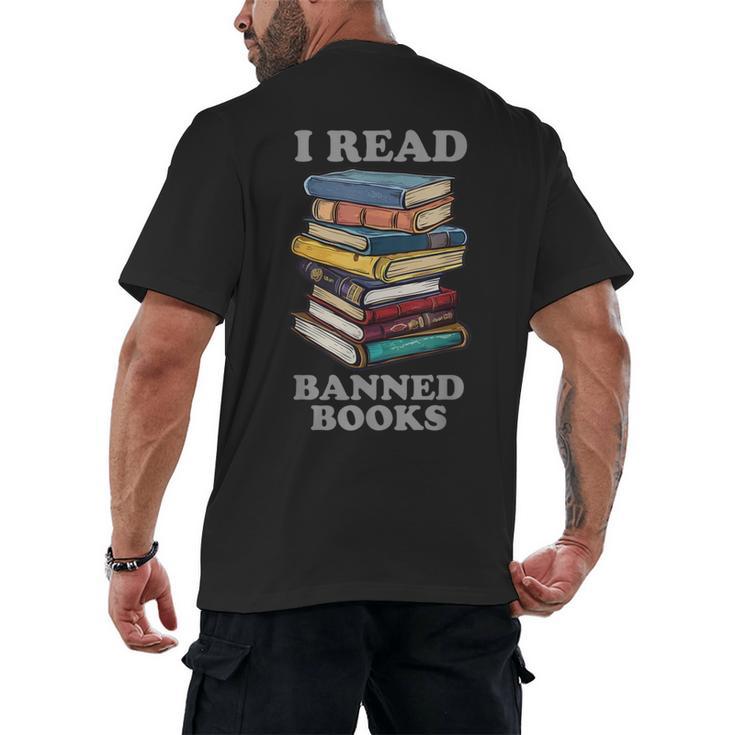 I Read Banned Books Bookworm Men's Back Print T-Shirt