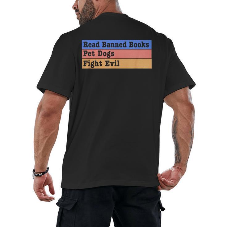 Read Banned Books Pet Dogs Fight Evil Men's Back Print T-Shirt