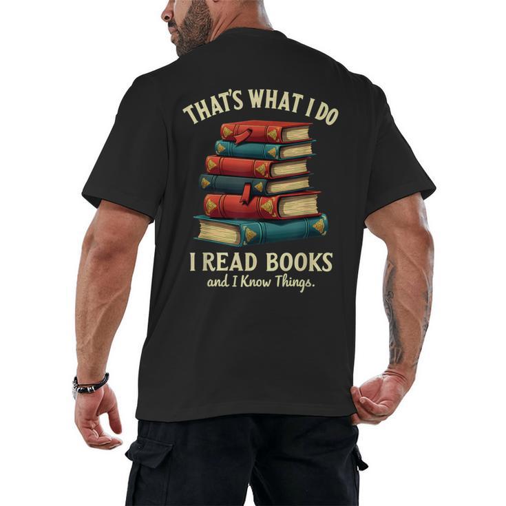 I Read Books Bookworm Halloween Men's Back Print T-Shirt