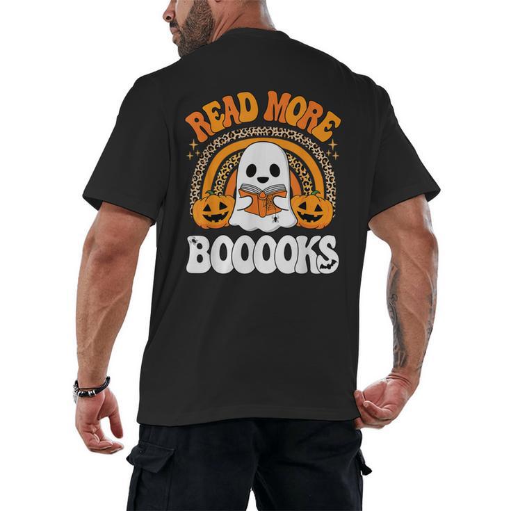 Read More Books Booooks Ghost Pumpkin Cute Teacher Halloween Men's Back Print T-Shirt