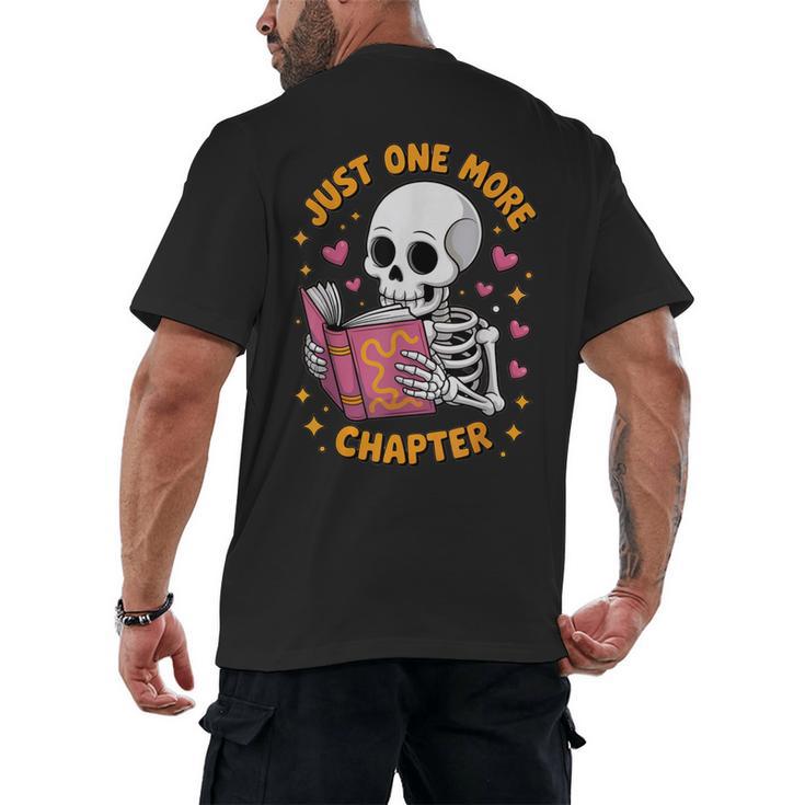 Read Books Lover Bookworm Cute Reading Just One More Chapter Men's Back Print T-Shirt