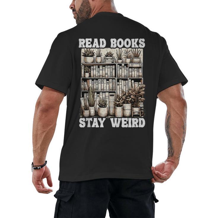 Read Books Stay Weird Introvert Book Lover Book Men's Back Print T-Shirt