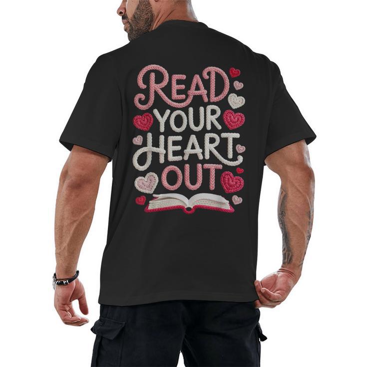 Read Your Cute Heart Out Teacher Librarian Love Reading Book Men's Back Print T-Shirt
