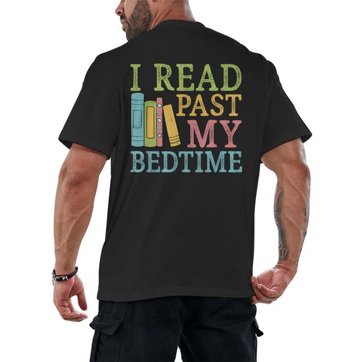 I Read Past My Bedtime Book Quote Humor Men's Back Print T-Shirt