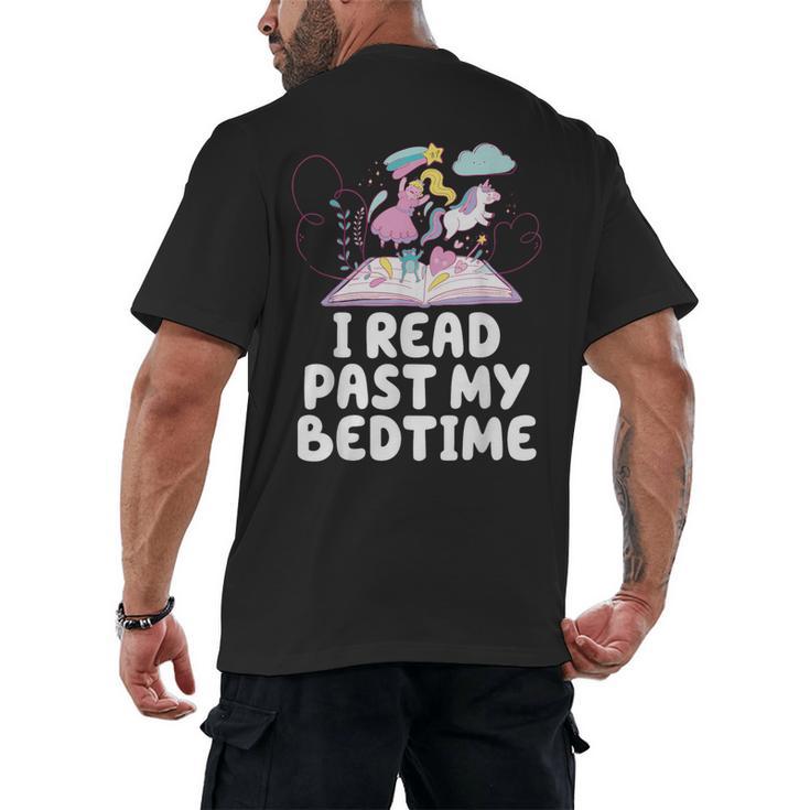I Read Past My Bedtime Reading Unicorn Book Lover Men's Back Print T-Shirt