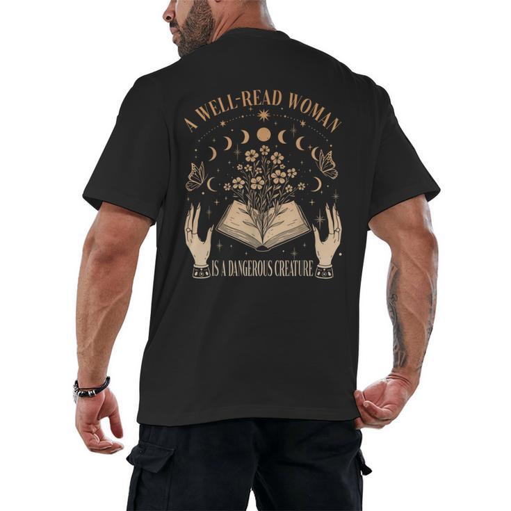 A Well Read Woman Is A Dangerous Creature Reading Book Lover Men's Back Print T-Shirt
