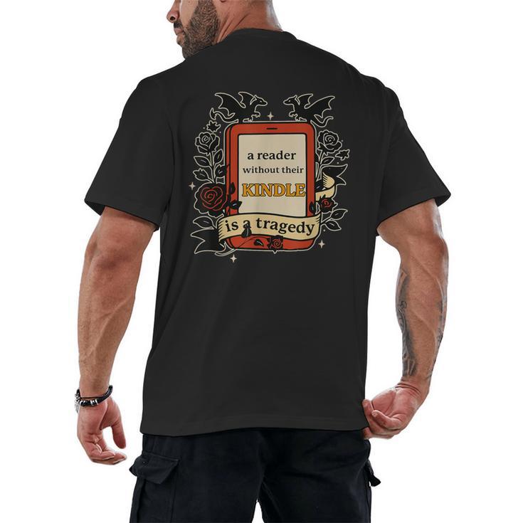 A Reader Without Their Book Is A Tragedy Dragon Rider Quote Men's Back Print T-Shirt