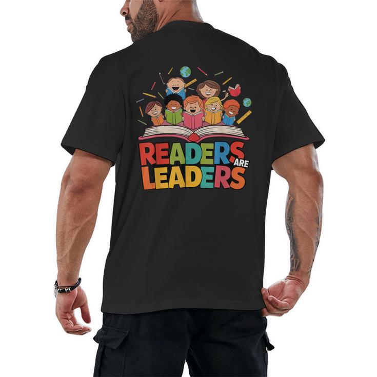 Readers Are Leaders Motivational Reading Book Quote Men's Back Print T-Shirt