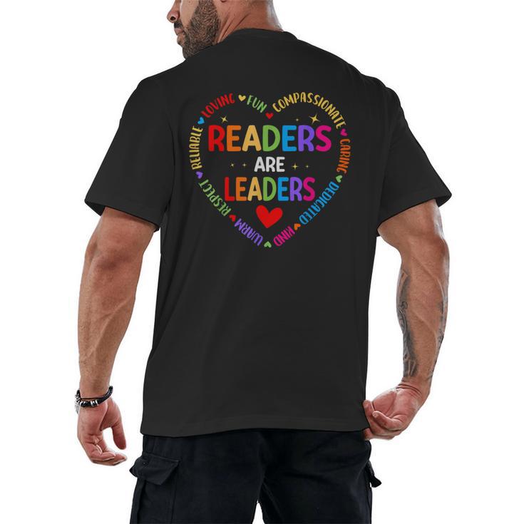 Readers Are Leaders Reading Teacher Women Kids Book Lovers Men's Back Print T-Shirt