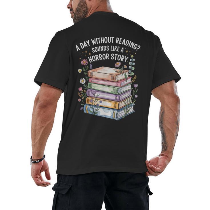Reading Book Lover Humor For Readers And Bookworms Men's Back Print T-Shirt