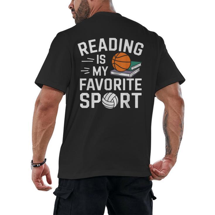 Reading Is My Favorite Sport Reading Book Lover Reader Men's Back Print T-Shirt