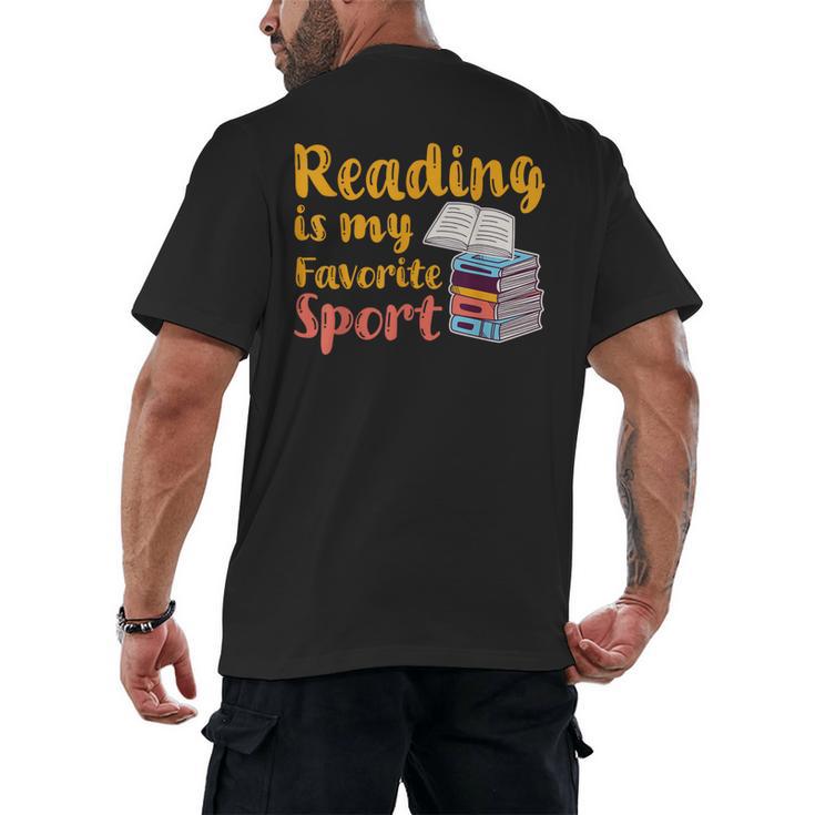 Reading Is My Favorite Sport Book Lovers Men's Back Print T-Shirt